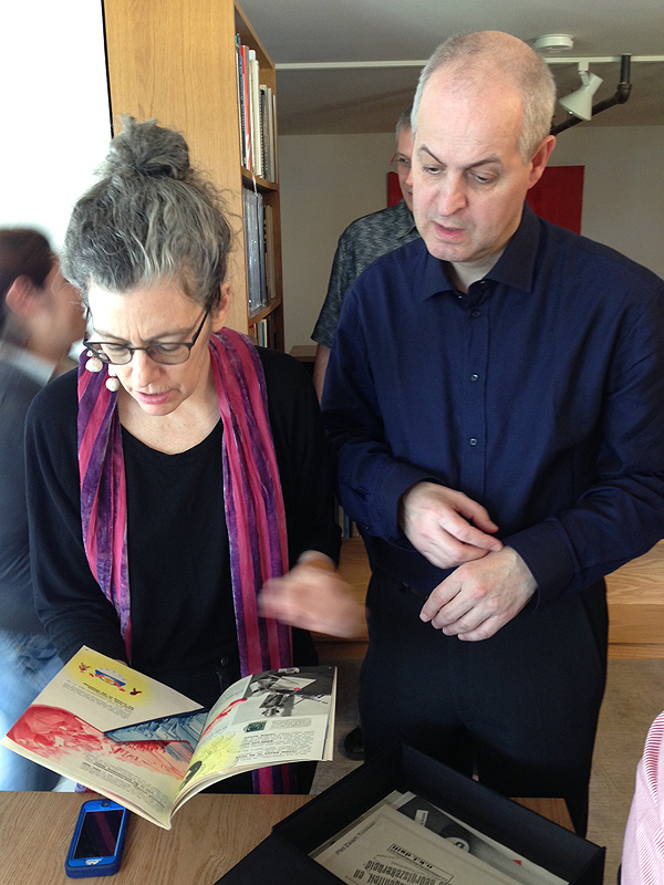 Click the image for a view of: Robbin Ami Silverberg and Paul van Capelleveen at the Letterform Archive in San Francisco 